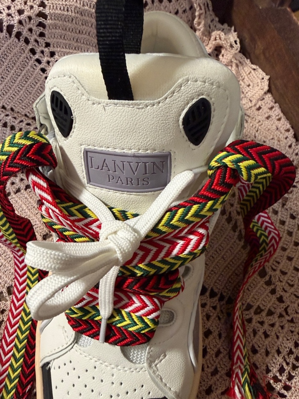 Lanvin Men’s Sneakers with Red and Green Laces size 42 US Size 9 - Picture 10 of 15